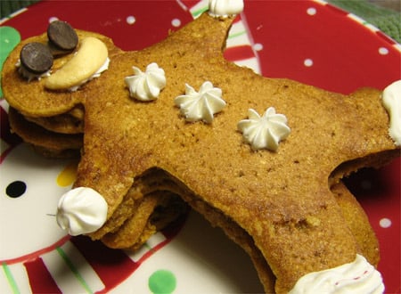 Ginger and Pumpkin Gingerbread Man Pancakes