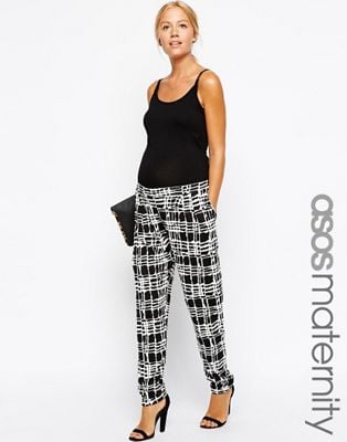 Asos Maternity Exclusive Peg Pant in Tile Check Print