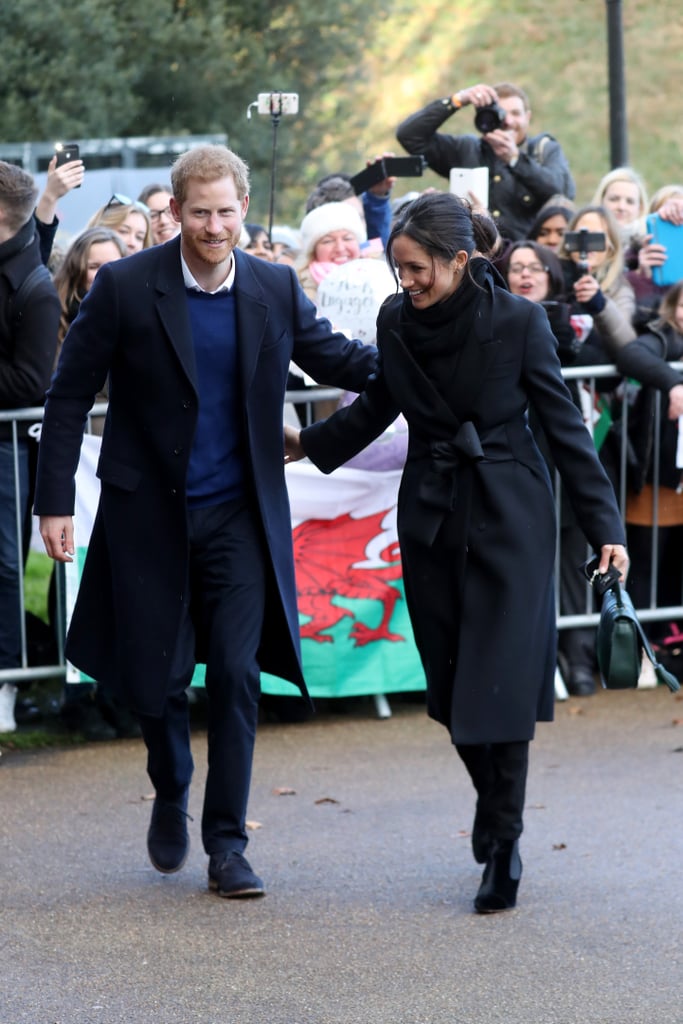 Meghan Markle and Prince Harry Hands on Each Other's Backs