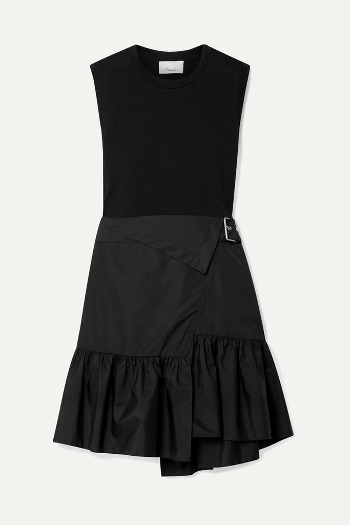 3.1 Phillip Lim Belted Layered Cotton-Jersey and Poplin Dress
