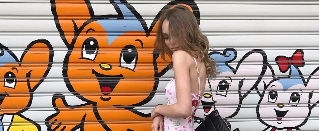Lily-Rose Depp Wearing Floral Dress