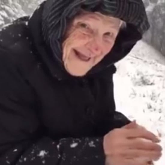 101-Year-Old Woman Playing in the Snow | Video