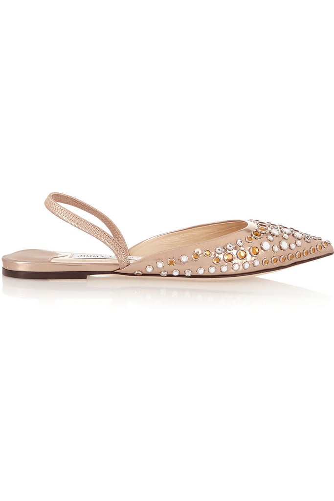 metallic pointed toe flats