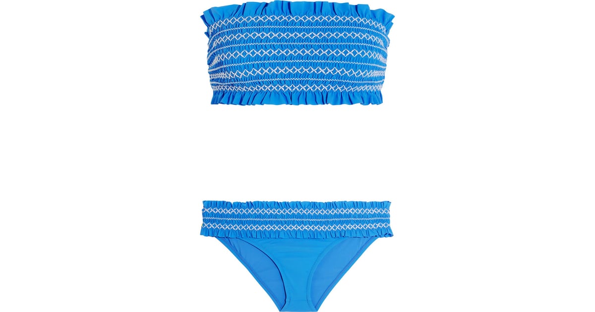 Tory Burch Costa Smocked Bandeau Bikini ($230) | You'll Be Wearing 1 of  These Bikinis on Fourth of July — Mark Our Word | POPSUGAR Latina Photo 23