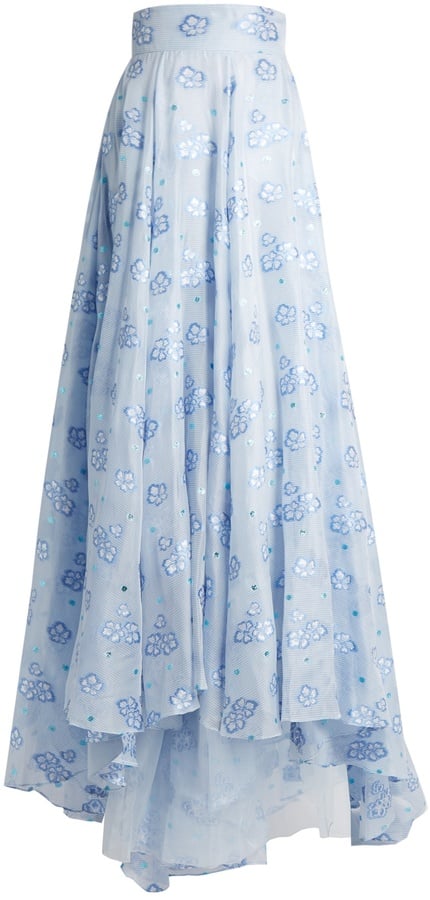 Luisa Beccaria Floral Fil Coupé Organza Skirt