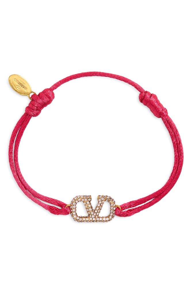 Something Thoughtful: Valentino Garavani Crystal Vlogo Cord Bracelet
