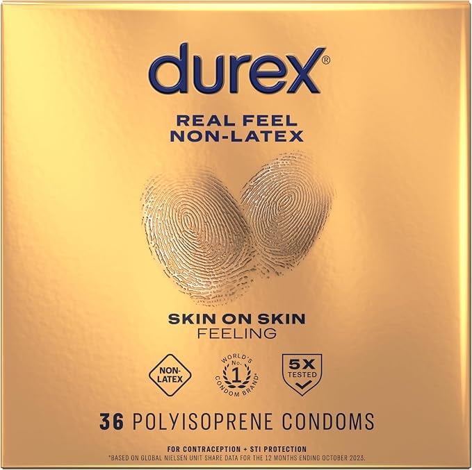 Durex Real Feel Non Latex Condoms ($16, originally $19) 
Condoms can help reduce the risk of STIs and unplanned pregnancy without sacrificing comfort. Durex's Real Feel condoms are made from non-latex polyisoprene and lubricated for a natural, skin-on-skin feel. They have a regular 56mm fit and are electronically tested for strength, flexibility, and reliability.