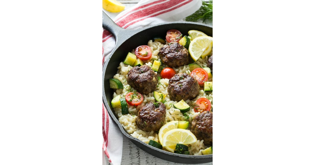 Greek Meatballs and Lemon Dill Rice Healthy Ground Beef Recipes