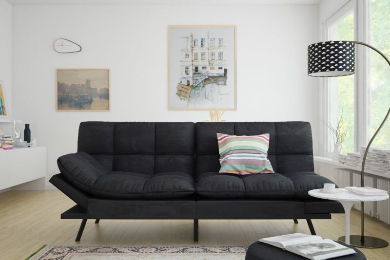 Black memory sales foam futon