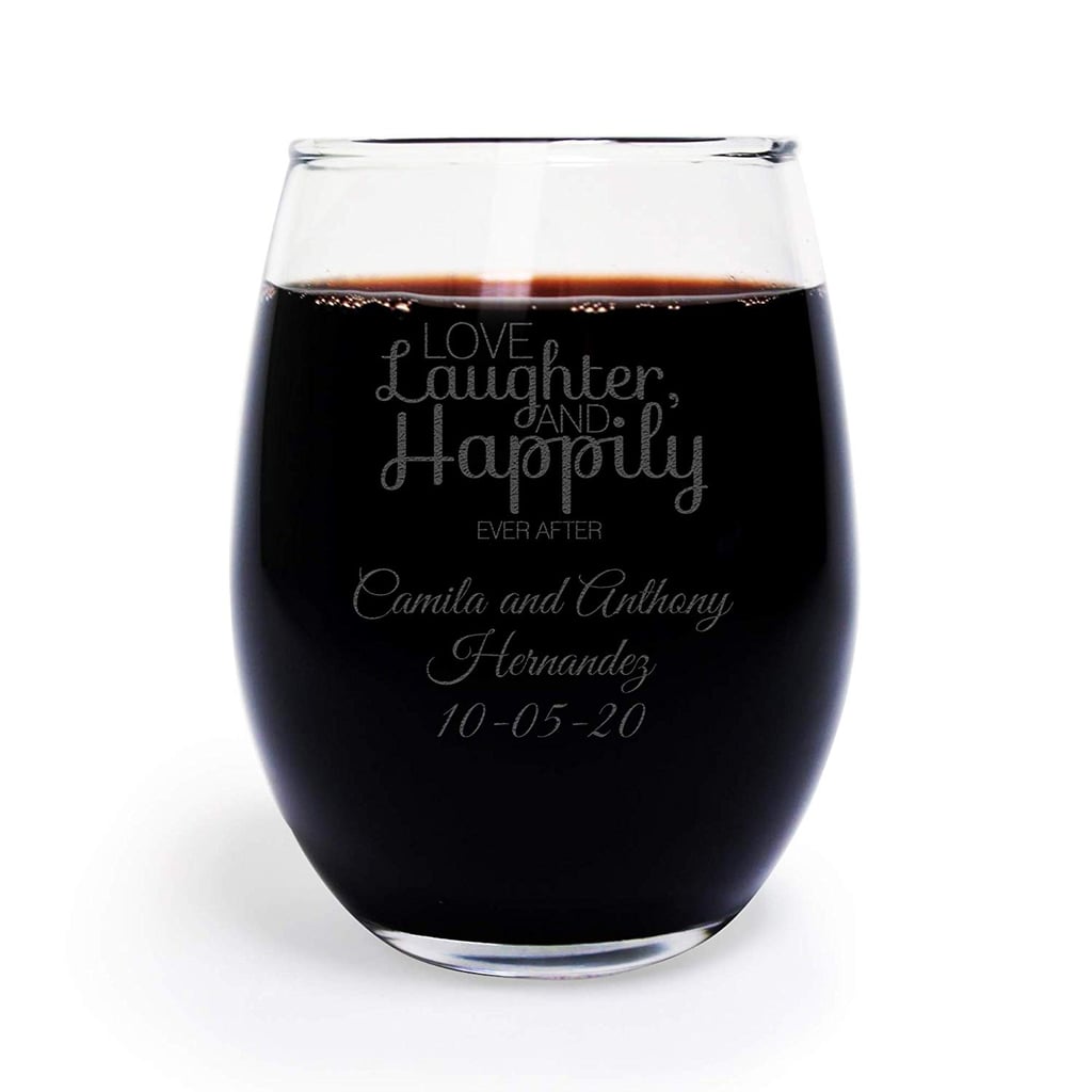 Love Laughter and Happily Ever After Stemless Wine Glasses