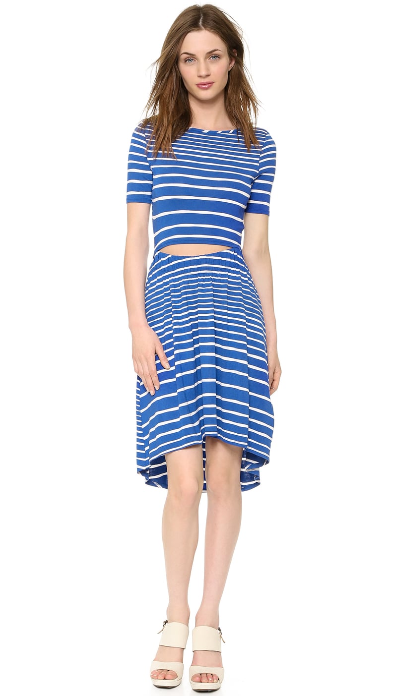 Three Dots Striped Cutout Dress