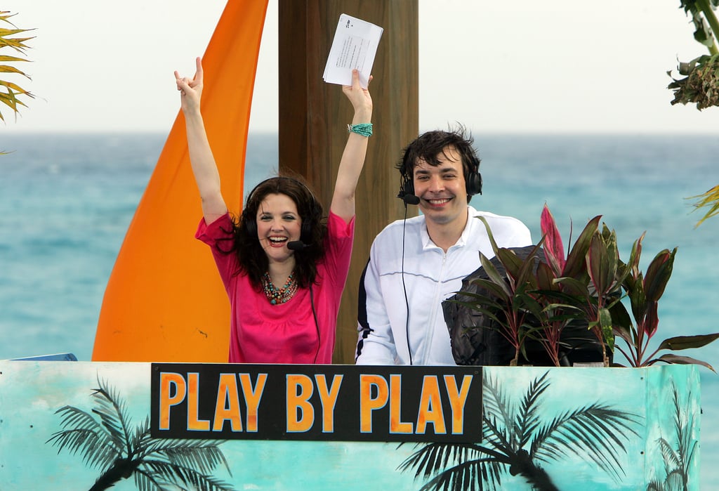 2005: Drew Barrymore and Jimmy Fallon give a Spring break play-by-play in Cancun.