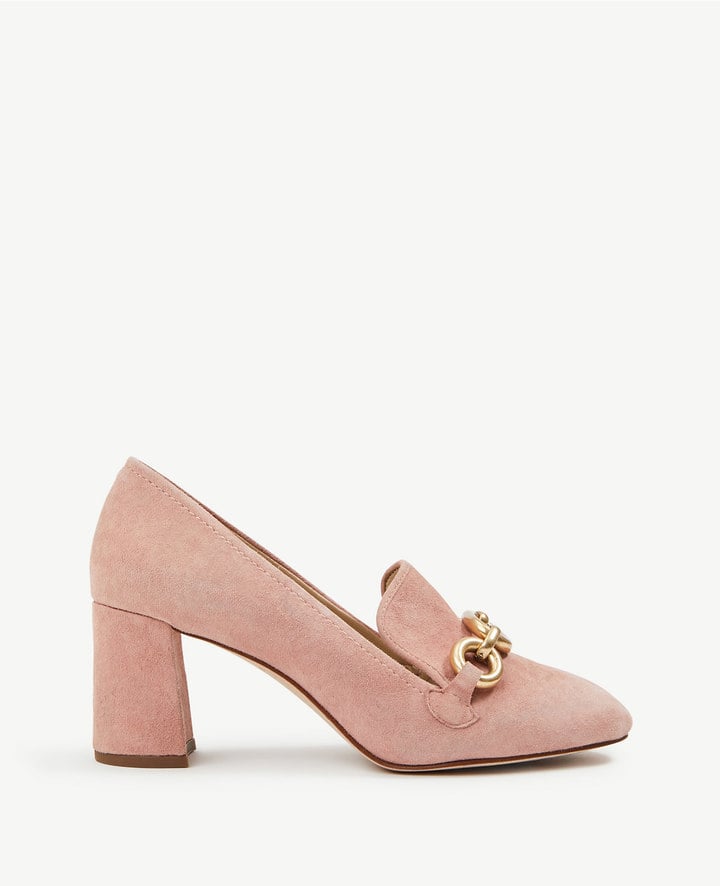 Ann Taylor Cordelia Suede Chained Loafer Pumps