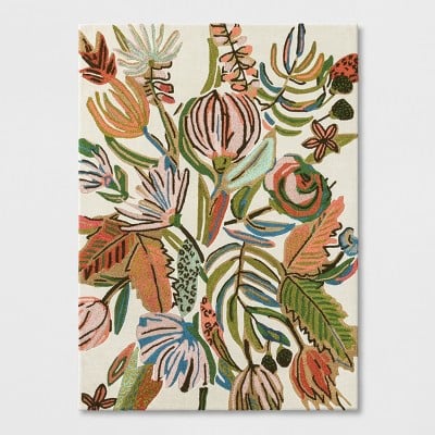 Threshold Fringed Medallion Area Rug Rust