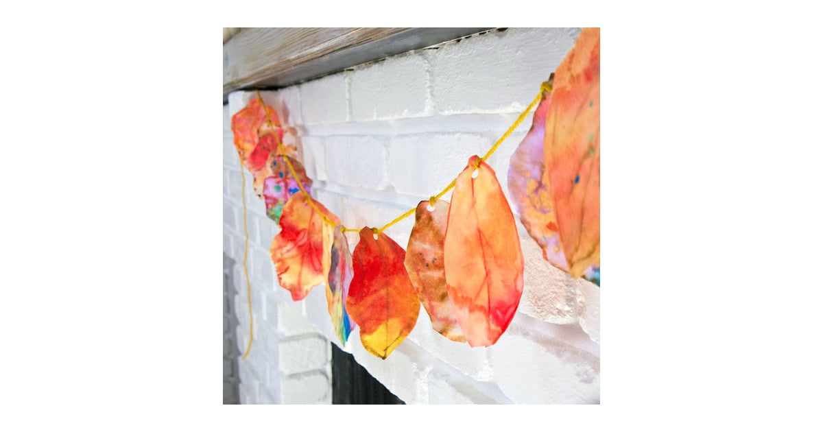 Coffee Filter Fall Leaf Garland KidFriendly Crafts POPSUGAR Family
