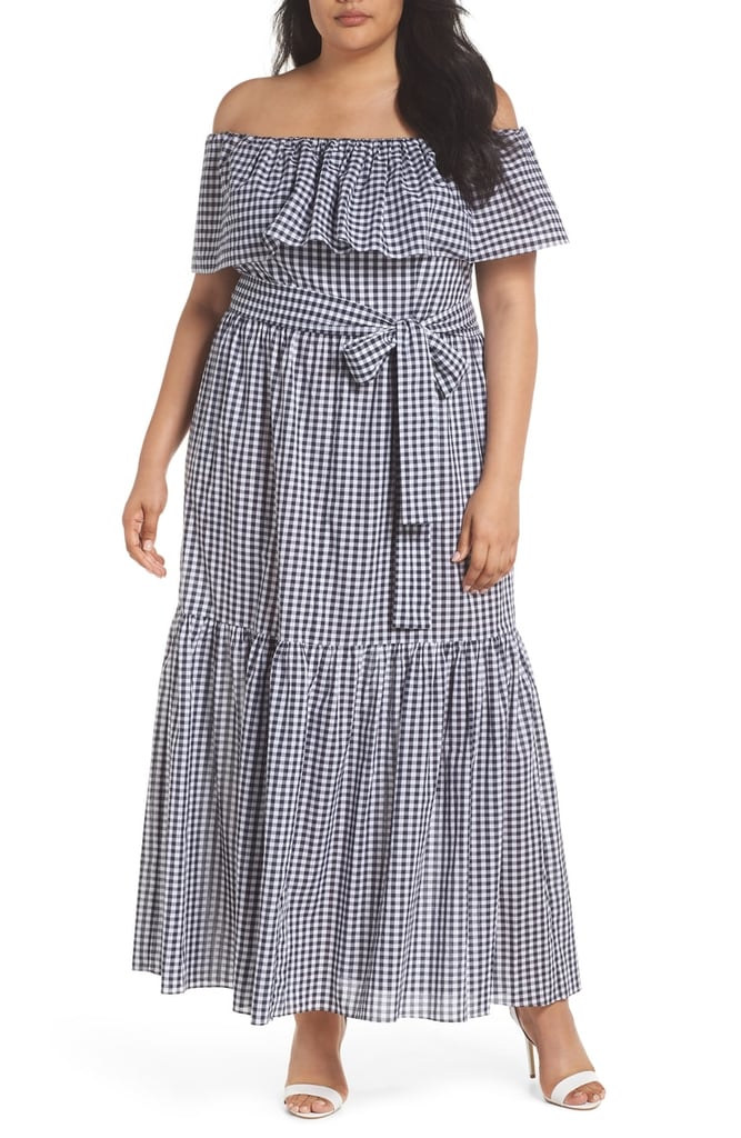 Chelsea28 Off-the-Shoulder Gingham Maxi Dress