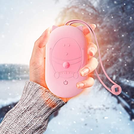 Wego Rechargeable Silicone USB Hand Warmer, Power Bank and Heater 2-in-1 in Pink