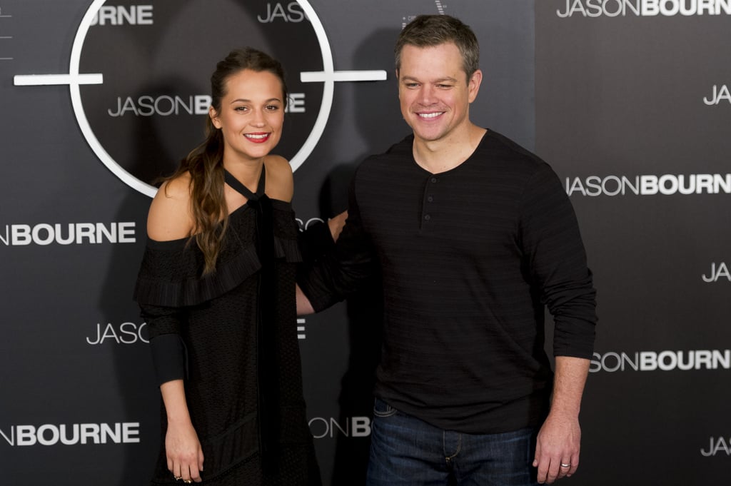 Alicia Vikander and Matt Damon at Jason Bourne Photocall