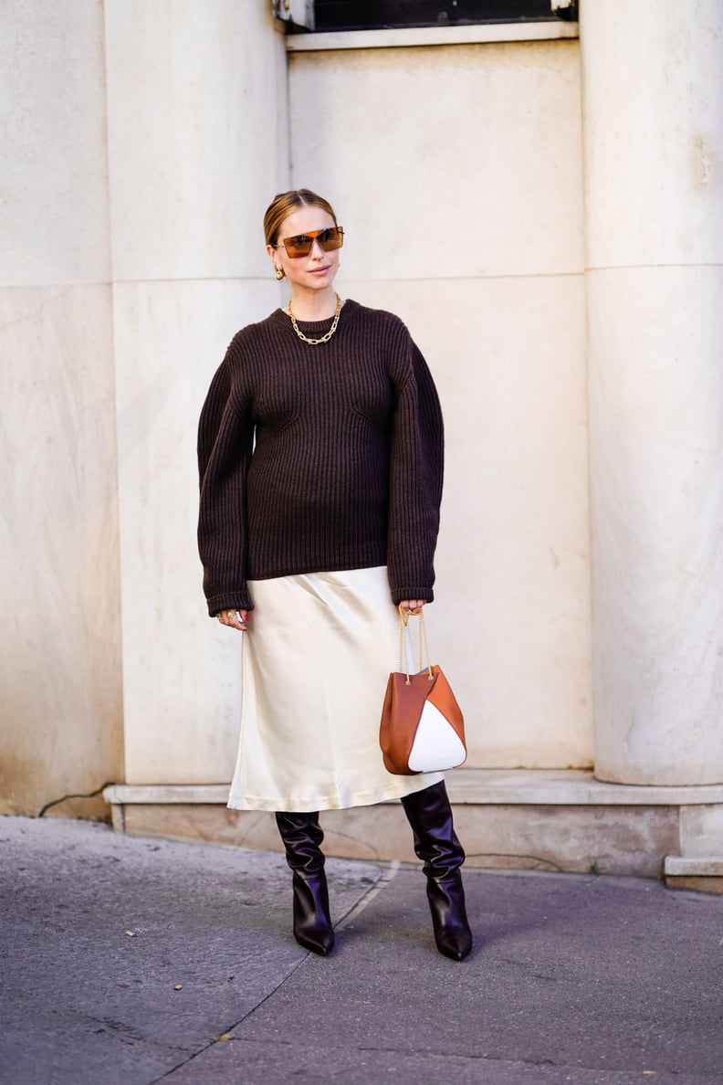 Style Boots With a Chunky Sweater and Aviator Sunglasses