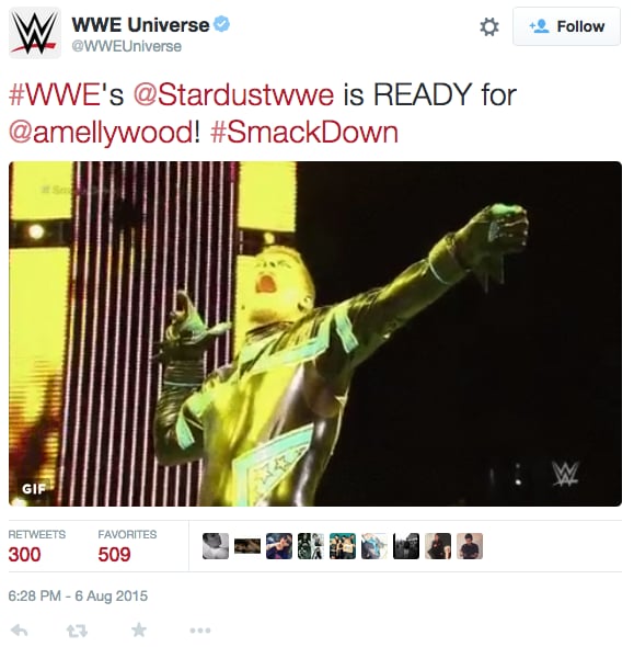 Last week, WWE posted a GIF of Stardust shooting an imaginary arrow.