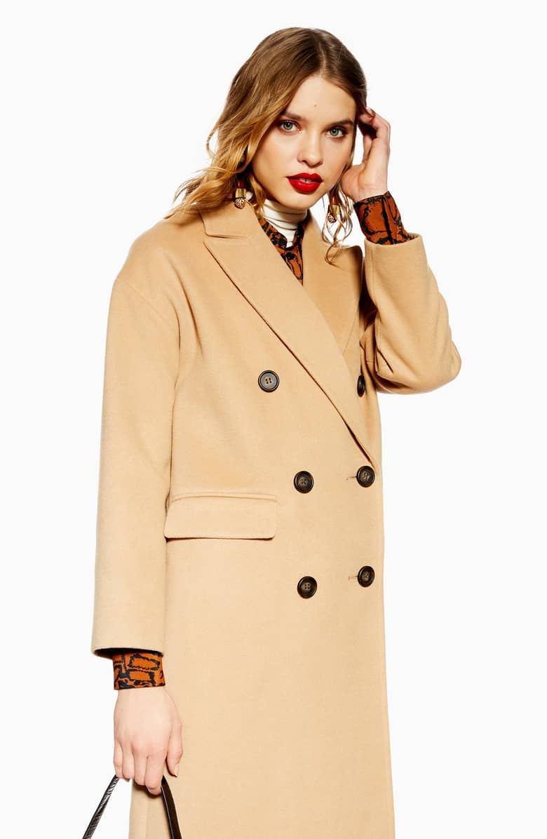 Topshop Frankie Double Breasted Coat