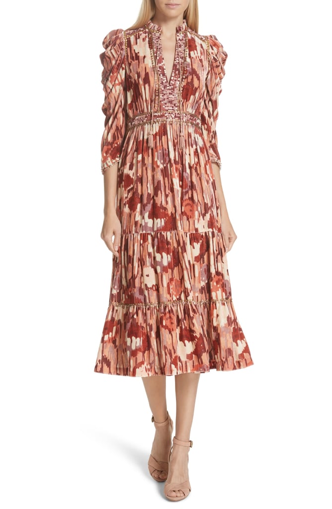 Ulla Johnson Ziggy Velvet Midi Dress | Princess Mary Wearing H&M Dress ...