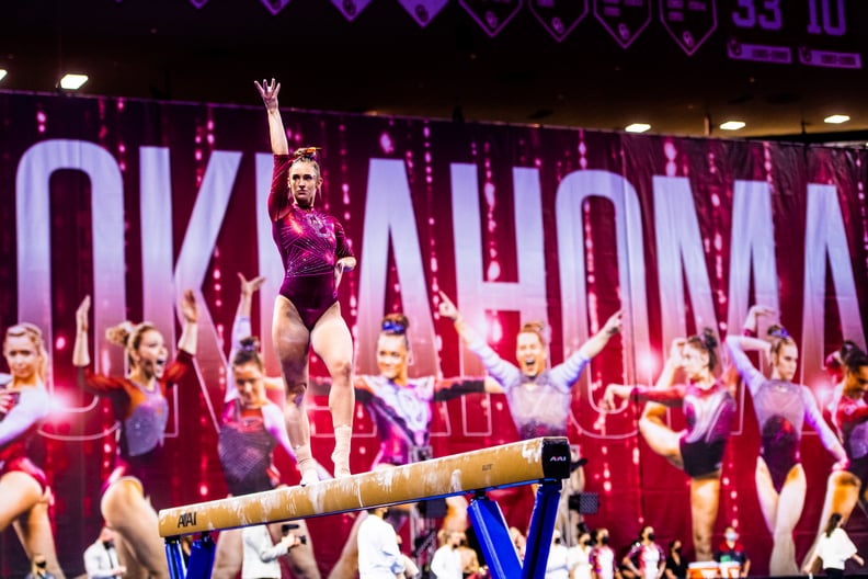 Carly Woodard on Beam for the University of Oklahoma