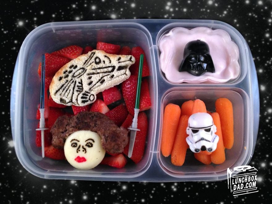 Princess Leia hamburger and cheese lunch