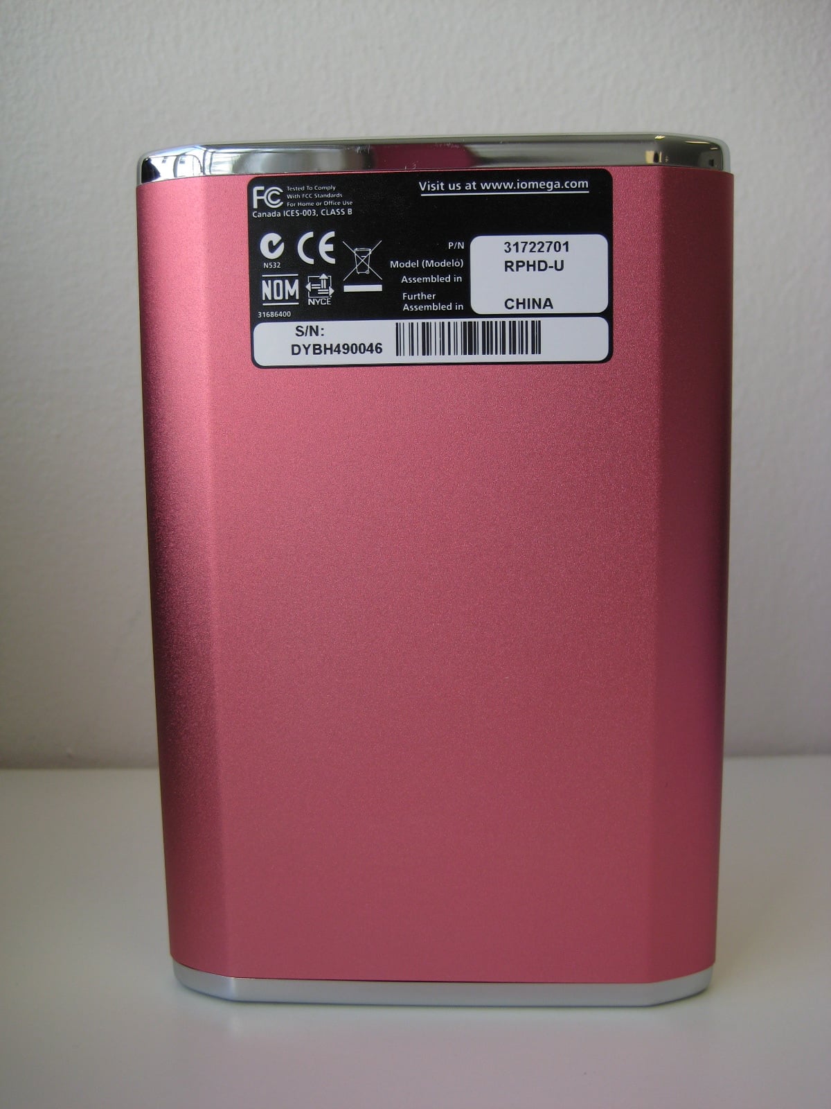 Flask Style Pink Portable Hard Drive by Iomega