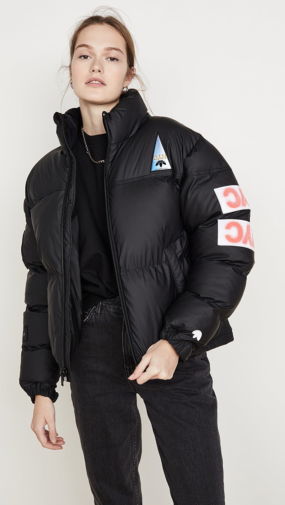 adidas originals short down filled jacket in black