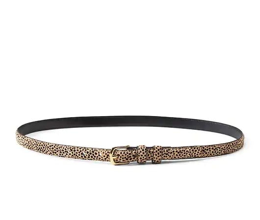 Cheetah Print Haircalf Leather Belt