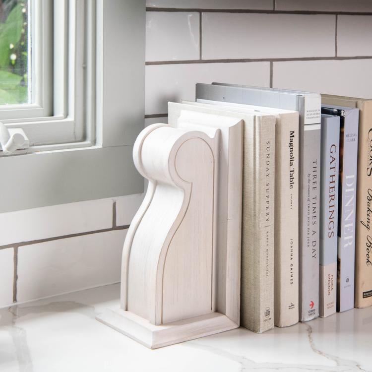 Ada White Corbel Bookends