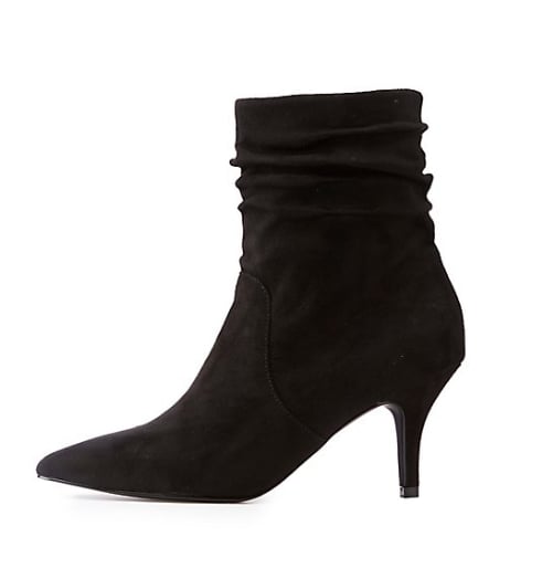 Ruched Pointed Toe Booties