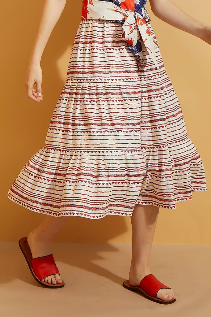 Hope For Flowers Straw Hat Stripe Tiered Skirt