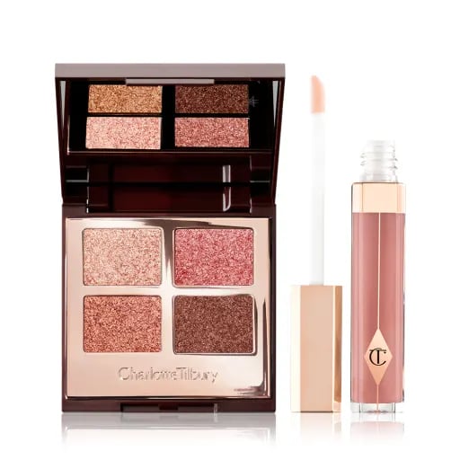 For Mesmerizing Eyes and Glossy Lips: A Pop of Pillow Talk Magic Eyeshadow Palette & Pink Lip Gloss