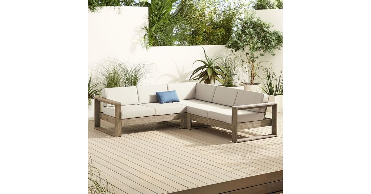 West Elm Portside Outdoor 3Piece LShaped Sectional Best Memorial