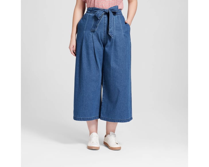 Women's Plus Size Tie Front Wide Leg Jeans Target Universal Thread