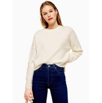 Topshop Knitted Boxy Fit Cropped Jumper