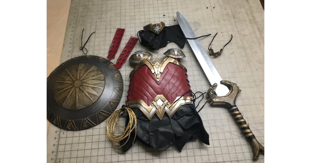 The handmade leather Wonder Woman costume. Little Girl Wonder Woman