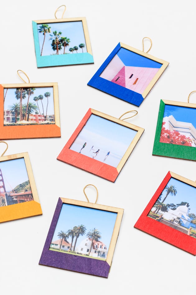 DIY Color-Blocked Instagram Ornaments
