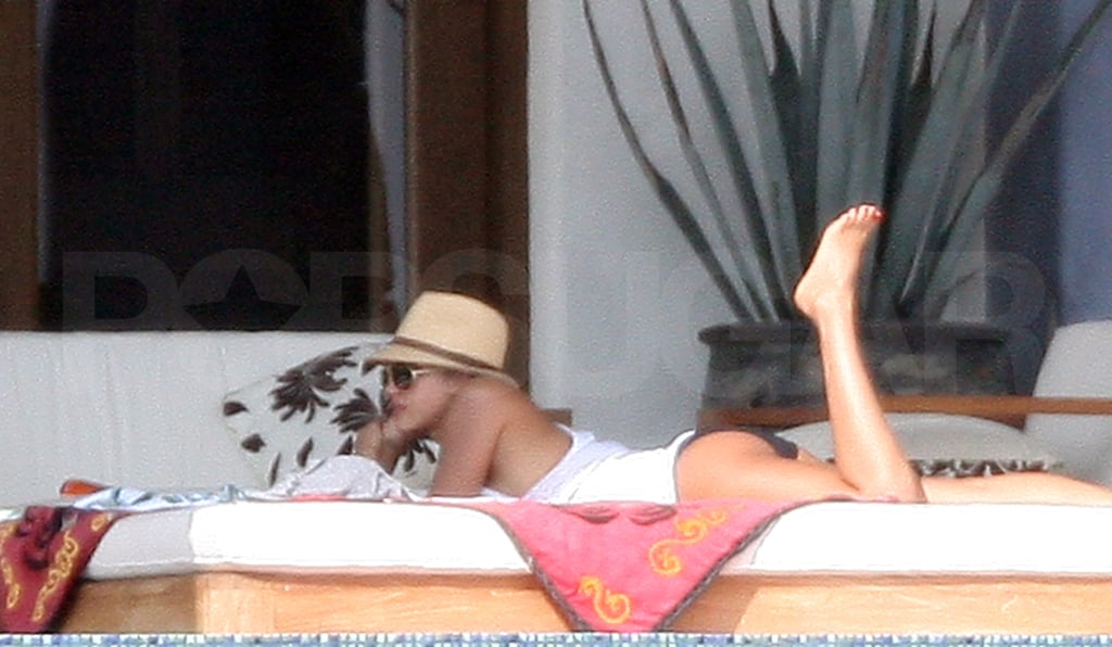 Jessica Alba and Cash Relaxing Poolside in Cabo