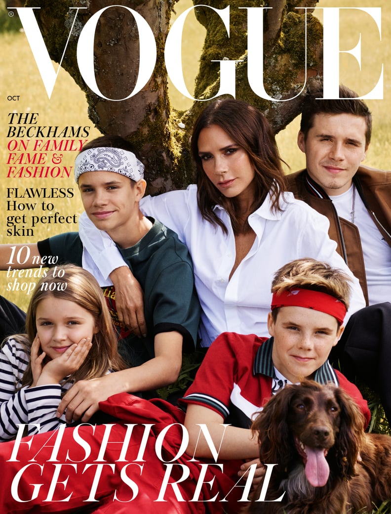 Victoria, Brooklyn, Romeo, Cruz, Harper, and Olive the Cocker Spaniel on the Cover of British Vogue