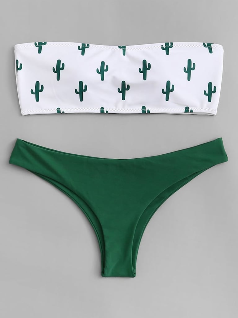 Romwe Cactus Print Bikini Set