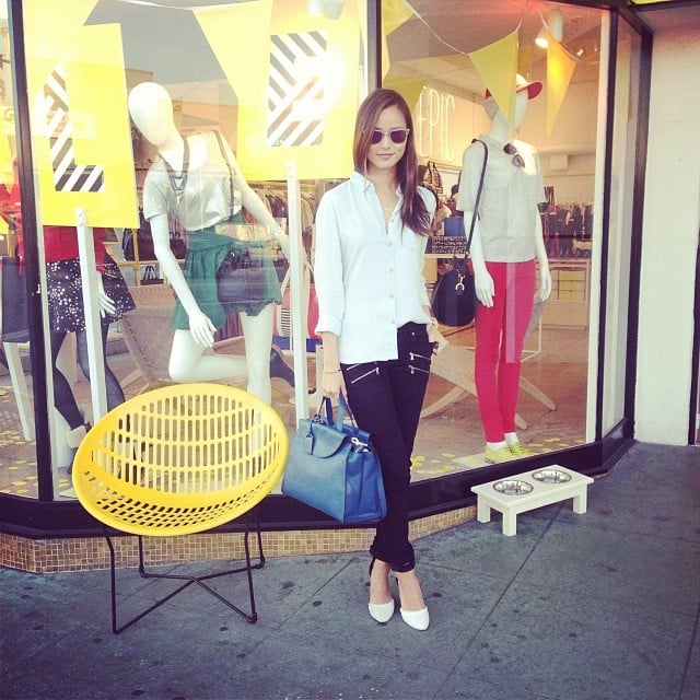 Jamie Chung posed in front of a store while doing some shopping in LA.
Source: Instagram user jamiejchung