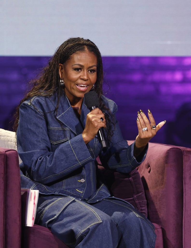 WASHINGTON, DC - NOVEMBER 15: Former First Lady Michelle Obama speaks onstage during the Michelle Obama: The Light We Carry Tour at Warner Theatre on November 15, 2022 in Washington, DC. (Photo by Tasos Katopodis/Getty Images for Live Nation)