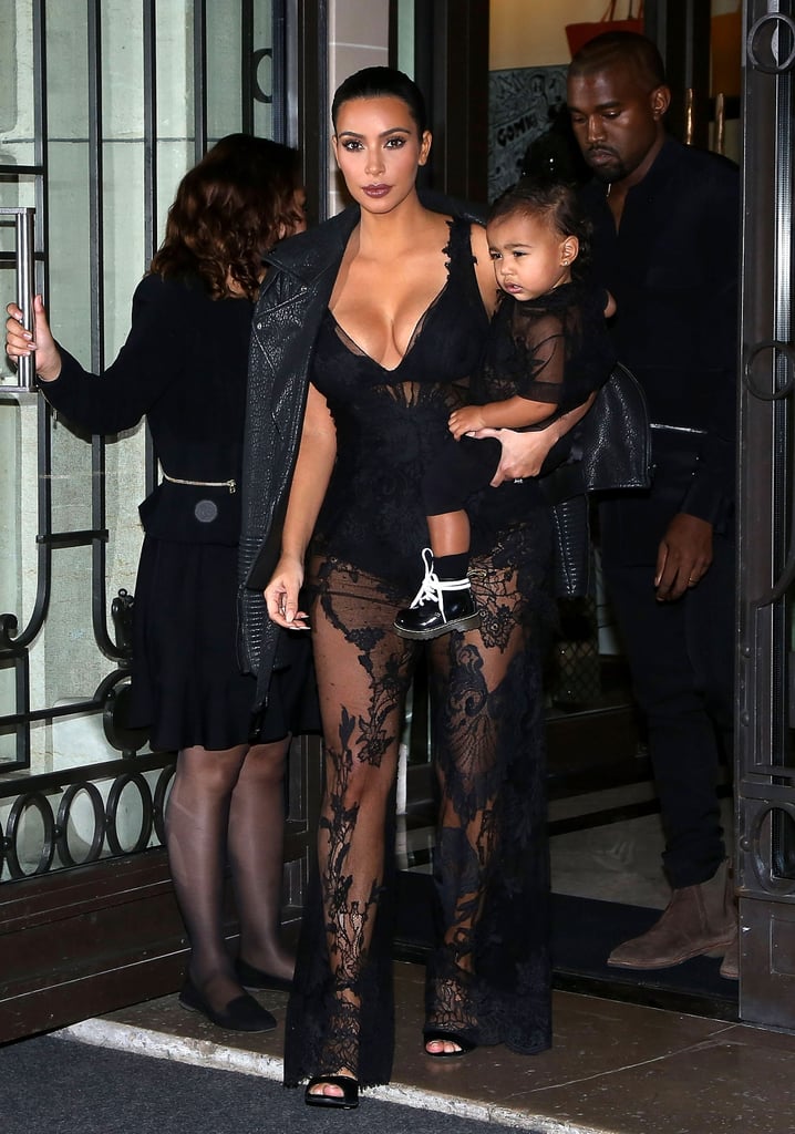 Kim Kardashian and North West at the Givenchy Show