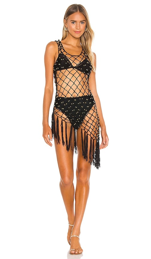 Camila Coelho Kongo Crochet Dress in Black