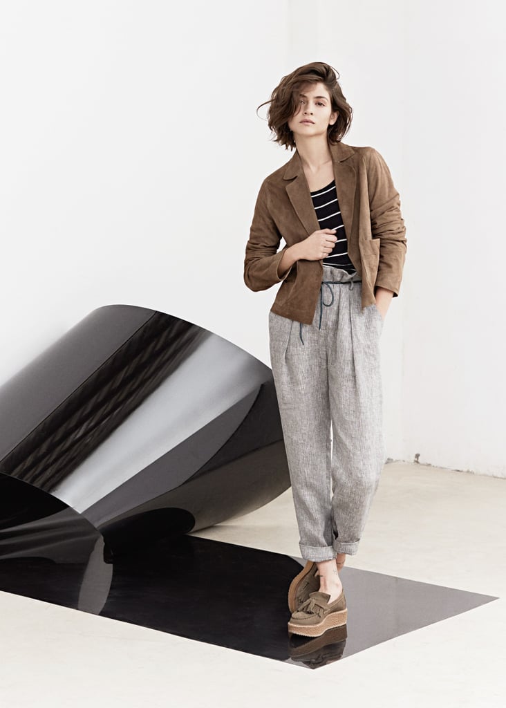 Mango Linen High-Waist Trousers