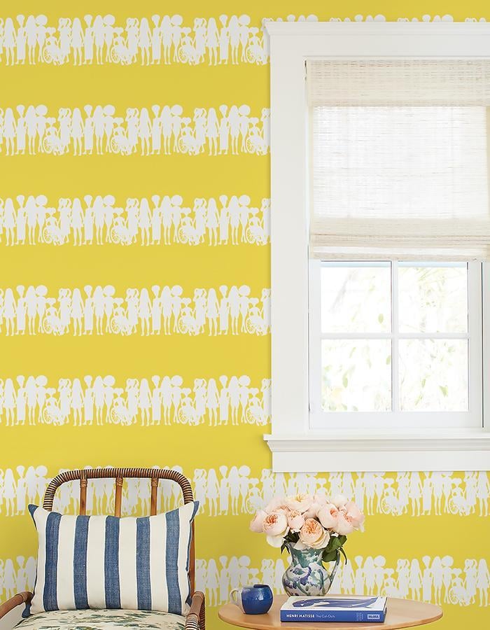 Fashionistas Silhouettes Stripe Wallpaper by Barbie