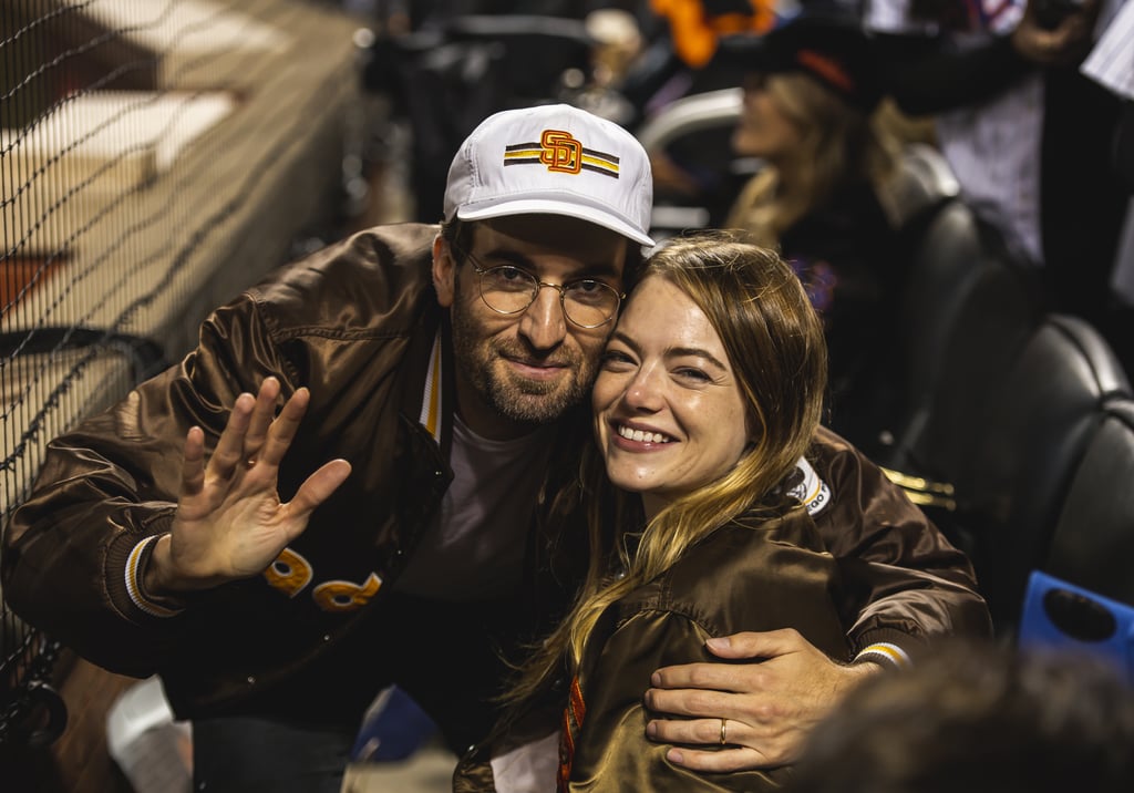 Emma Stone and Dave McCary at Lakers-Knicks NBA Game